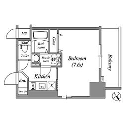 エスリード大阪城アクシス 1210 12階1Kの間取り