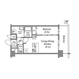 アドバンス大阪クラージュ 1LDKの間取図画像