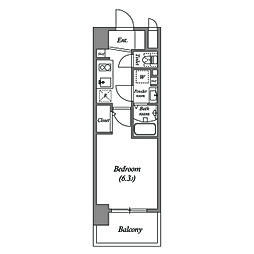 アドバンス天王寺南パキラ 1Kの間取図画像
