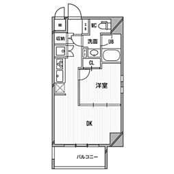 ゼニスレジデンス難波南 1LDKの間取図画像