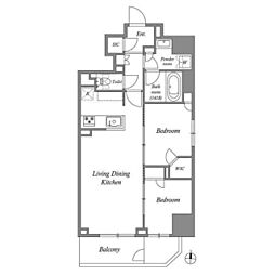 ASMACI  MAISON両国II 2LDKの間取図画像