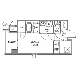 プレサンス心斎橋レヨン 1Kの間取図画像