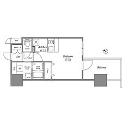 アドバンス名古屋モクシー ワンルームの間取図画像