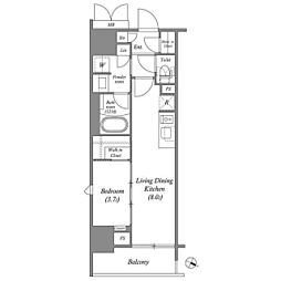 ACP Residence 浅草 1LDKの間取図画像