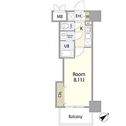 Luxe新大阪SOUTH 1Kの間取図画像