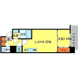 セレニテ新大阪 1LDKの間取図画像