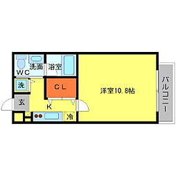 アスラン江戸堀 1Kの間取図画像