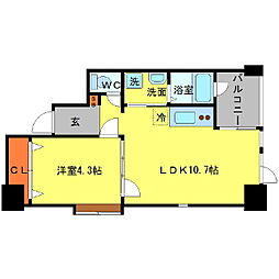 GrandChariot千里中央 1LDKの間取図画像