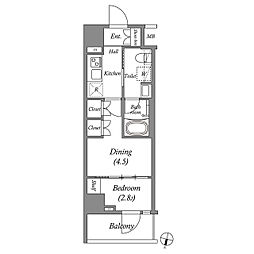 アークマーク志茂Sta. 1DKの間取図画像