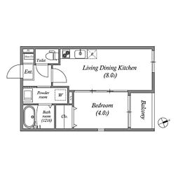 ManaLina 1LDKの間取図画像