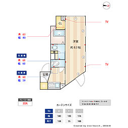 ルネサンスコート亀戸SOUTH 1Kの間取図画像