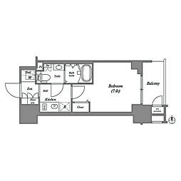 WORLDEYE大阪城EASTADVANCE 1Kの間取図画像