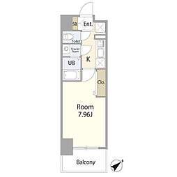 Luxe新大阪SOUTH 1Kの間取図画像