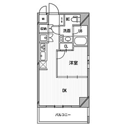 ゼニスレジデンス難波南 1DKの間取図画像