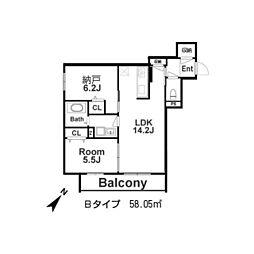 ボナベルス千里中央 1SLDKの間取図画像
