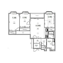 プライムアーク 3LDKの間取図画像