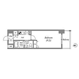 ルクレ京橋 1Kの間取図画像