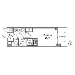 MAXIVCROS江坂 1Kの間取図画像
