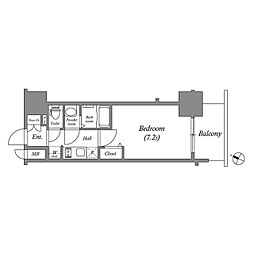 アドバンス名古屋モクシー 1Kの間取図画像