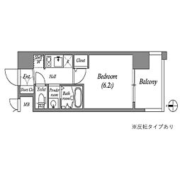 エステムコート難波7ビヨンド 1Kの間取図画像