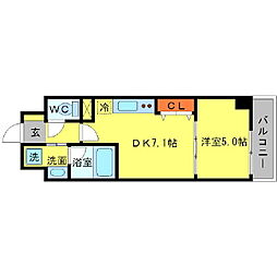 BRAVI南堀江 1DKの間取図画像