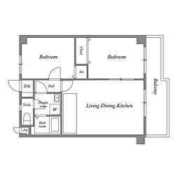 レジデンス代官町スクエア 2LDKの間取図画像