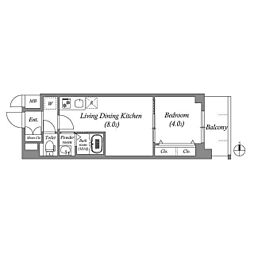 MAXIVCROS江坂 1LDKの間取図画像