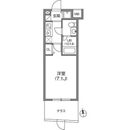 ガーラプレイス八幡山壱番館 1Kの間取図画像