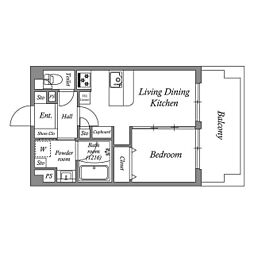 HF西新宿レジデンスWEST 1DKの間取図画像