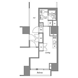 V-styleIRIYA 1Kの間取図画像