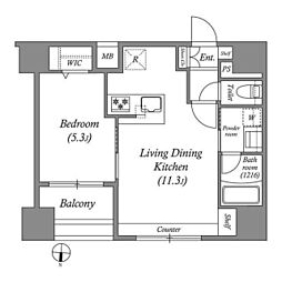 ACP Residence 中野新橋 1LDKの間取図画像