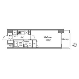 ルクレ京橋 1Kの間取図画像