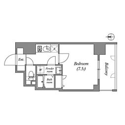 エグゼ難波南6 1Kの間取図画像