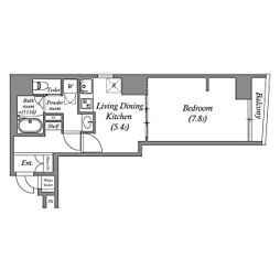 オーパスホームズ八丁堀 1LDKの間取図画像