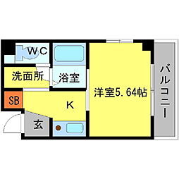 ハイツシグマ2 1Kの間取図画像