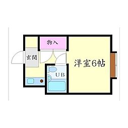 フジハウス ワンルームの間取図画像