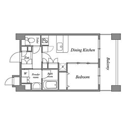 HF西新宿レジデンスWEST 1DKの間取図画像