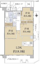 プライムコート高槻総持寺 3LDKの間取り