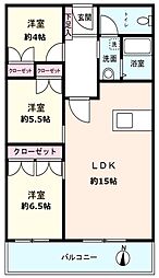 ローレルハイツ茨木総持寺第2号棟 3LDKの間取図画像