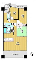キングマンション尼崎シエナシティ 3LDKの間取図画像