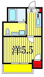 グランク西船 1Kの間取図画像