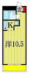 ライオンズマンション下総中山第2 ワンルームの間取図画像
