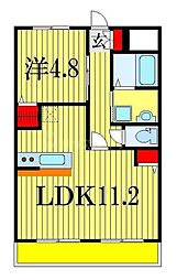 ネオハイムK1 1LDKの間取図画像