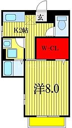 K・Sリバレッジ 1Kの間取図画像
