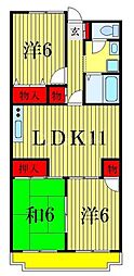 グリーンタウン第3ミズホ 3LDKの間取図画像