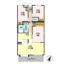 エムズアーク 3LDKの間取図画像