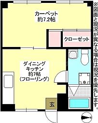 第三和泉ハイツ 1DKの間取図画像