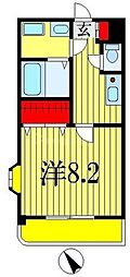ストーンパースリ 1Kの間取図画像