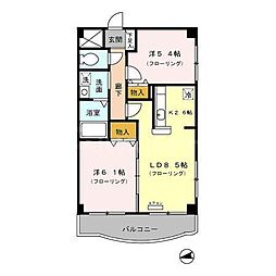 メルベーユ 2LDKの間取図画像