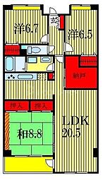 L-Place下総中山1 3LDKの間取図画像